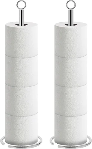 Miniatura 17 de NearMoon Soporte de papel higiénico para baño, soporte independiente con reserva, soporte para 4 rollos de papel de espacio para encimera de Acabado