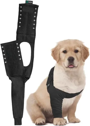 Miniatura 12 de Suitical Manga de Recuperación para Perro, Mediano, Negro Manga única negra