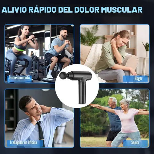 Miniatura 7 de cotsoco Pistola de masaje de tejido profundo, pistola de masaje muscular con 9 cabezales de fijación, 20 velocidades y motor silencioso sin Negro
