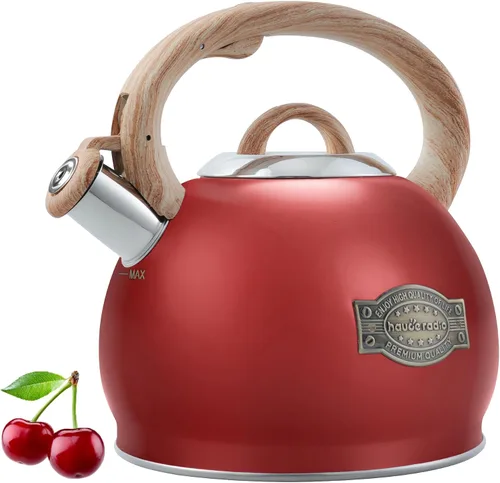 Miniatura 8 de Tetera para Estufa, 2.7QT Tetera Silbadora de Acero Inoxidable para Parte Superior de Estufa Estética, Hervidores de Agua Portátiles para Acampar