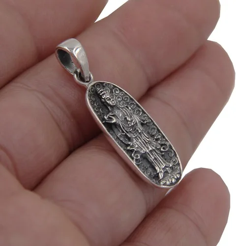 Miniatura 2 de DharmaObjects Quan Yin Kuan Yin - Colgante de plata de ley 92,5%, Plata