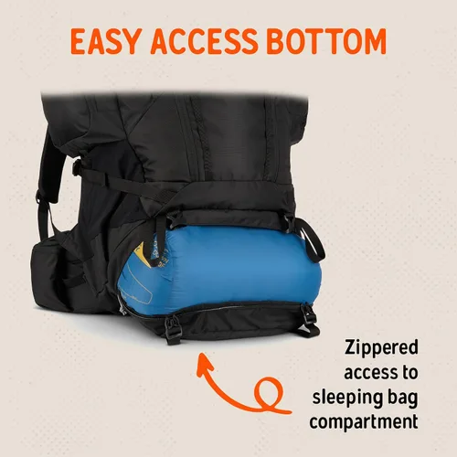 Miniatura 8 de Kelty Coyote - Mochila de 60 a 105 litros, para hombre y mujer (actualización 2020) - Mochila de senderismo, mochilero, mochila de viaje, Negro