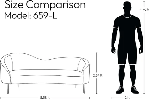 Miniatura 3 de Meridian Furniture 659Brown-L Ritz Collection Modern Sofá biplaza tapizado contemporáneo con terciopelo marrón intenso, patas de metal dorado