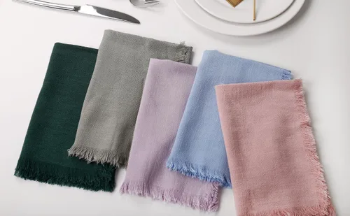 Miniatura 9 de Juego de 8 servilletas de tela de lino de algodón para el día de San Valentín, servilletas hechas a mano con flecos para bodas elegantes, Navidad