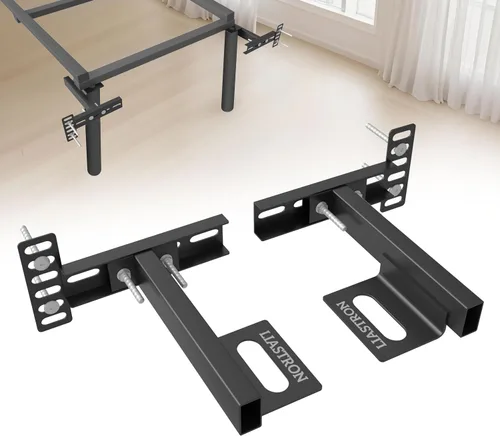 Paquete de 2 soportes de cabecera ajustables para marco de cama de metal y base ajustable, adaptador universal de fijación de cabecero, se adapta a