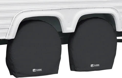 Miniatura 6 de Classic Accessories Over Drive - Fundas para ruedas de RV, ruedas de 24"-27" de diámetro, ancho de neumático de 8.5", gris, tela de poliéster 2-Gris