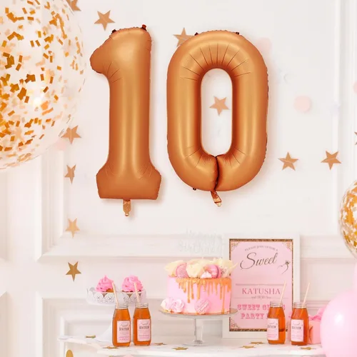 Miniatura 2 de Globos de aluminio naranja número 0, 40 pulgadas