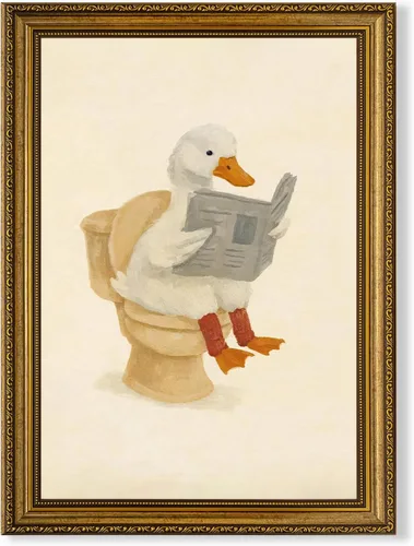 Miniatura 10 de SYWENNOI Arte de Pared en Lienzo Enmarcado en Blanco y Negro para Baño, Divertido Gato Negro Sentado en el Inodoro Leyendo Periódico Decoración