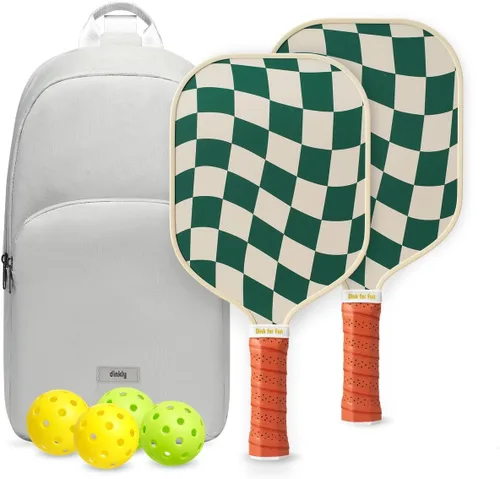 Miniatura 16 de Juego de 2/4 palas de pickleball - Raqueta de pickleball de grafito/fibra de vidrio aprobada por USAPA, 2 raquetas de pickleball, 4 pelotas y 1 2