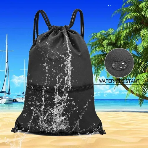 Miniatura 5 de HOLYLUCK - Mochila, bolsa deportiva con cordón ajustable para gimnasio