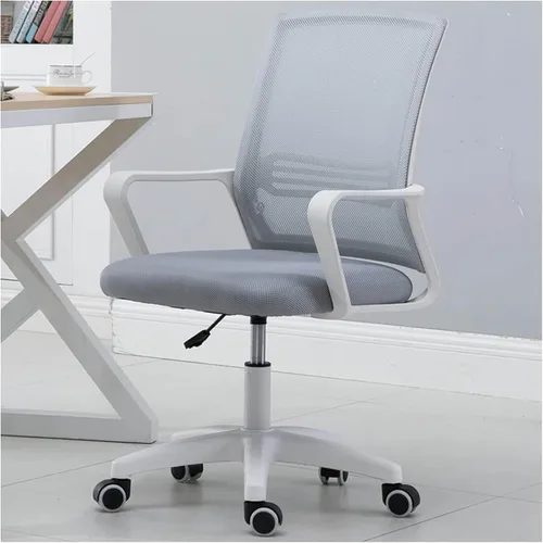 Miniatura 9 de Home Mesh Back Swivel Chair with Padded Seat and 360° Swivel - Computer Desk Chair with Arms - Adjustable Task Chair for Office - White Mesh Task