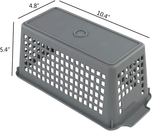 Miniatura 2 de Cestas de plástico para organizar, color gris, juego de 4