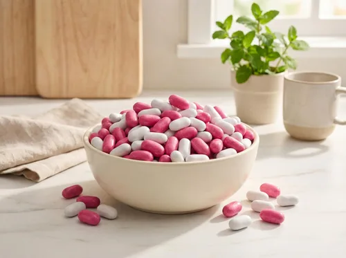 Miniatura 5 de Dulces de regaliz rosa y blanco – Bolsa fresca a granel de 1 libra de piezas de regaliz de concha de caramelo suave tamaño mordido