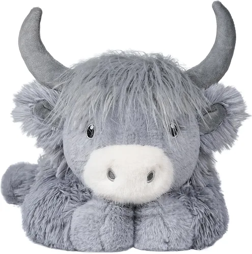 Miniatura 8 de Animales de peluche ponderados de 4 libras, lindos animales de peluche de vaca de las Tierras Altas ponderados - Juguetes de peluche de vaca