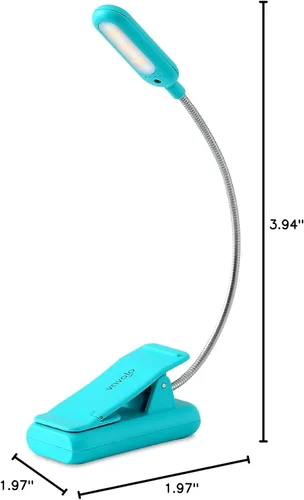 Miniatura 7 de VAVOFO Luz de libro con clip para cama para niños, 7 luces LED de lectura con 9 niveles de luz blanca cálida fría luz de día, lámpara de cuidado