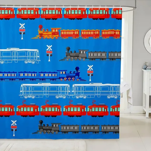Miniatura 27 de Cortina de ducha con diseño de peces para niños, juego de cortina de ducha con diseño de anzuelo de pez, decoración de animales marinos, granja