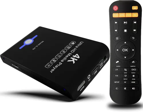 Reproductor Multimedia Ultra HD 4K 2 en 1 Carcasa HDD para Unidades USB y Tarjetas MicrosD - Reproduce Cartelería Digital, Vídeos H.265/HEVC