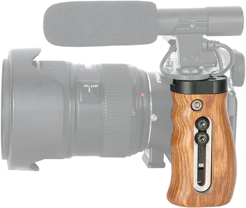 Miniatura 3 de NICEYRIG Wooden Side Handle for ARRI Locating Pin Adjustable Universal Left & Right Grip for DSLR Camera Cage Rig - 462