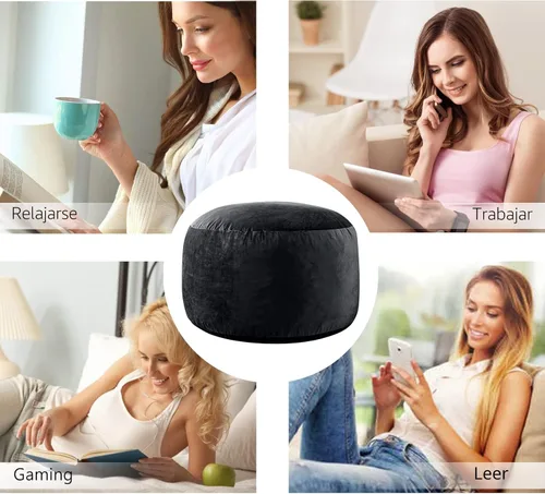 Miniatura 8 de EDUJIN Puf de espuma viscoelástica para adultos, funda de terciopelo suave, elegante sofá para sala de estar, práctico bolsillo y diseño de asa