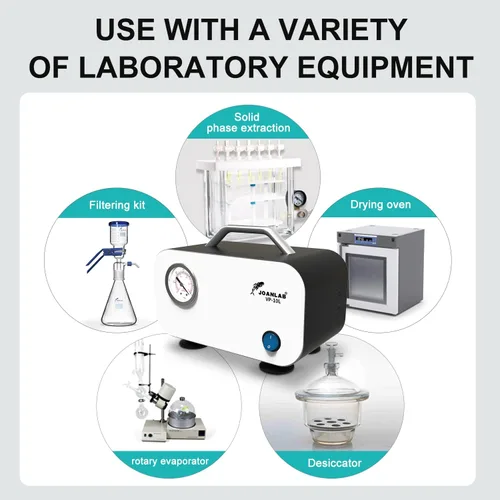 Miniatura 8 de JOANLAB Bomba de diafragma de vacío sin aceite de la bomba 10L/min de la filtración del vacío del laboratorio con el tubo de goma