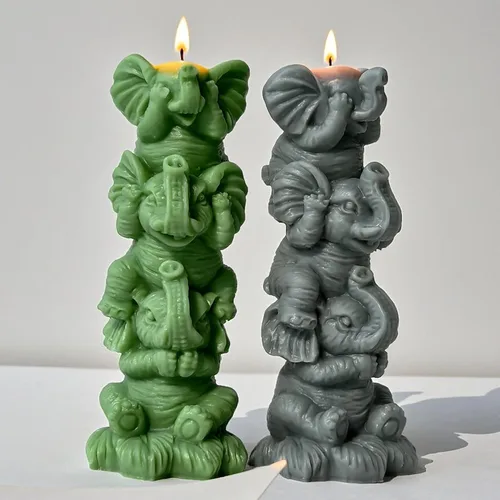 Miniatura 6 de Molde de resina animal para elefante, moldes de silicona de fundición de resina para decoración del hogar y fabricación de velas, molde en espiral