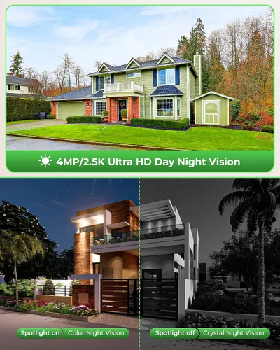 Miniatura 9 de Camcamp Solar Security Cameras Wireless Outdoor with 10" Monitor, 4 Cam Kit 100% Wire-Free, 360° View, Pan & Tilt, Solar-Powered, 10CH NVR, 2.4 &