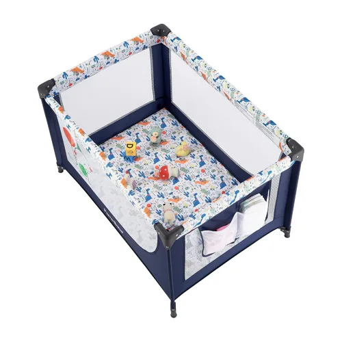 Miniatura 6 de Pamo Babe Moisés Portátil Plegable de Viaje para Bebé Infantil Cómoda Cuna de Juego Cuna Cot con Colchón Suave Paredes de Malla Transpirable, y Azul