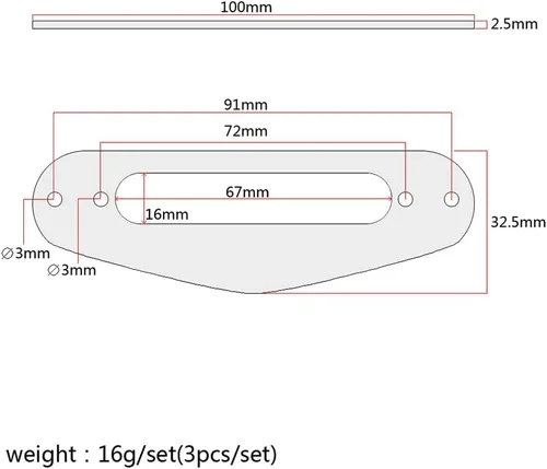Miniatura 2 de EXCEART Anillo de montaje de marco de pastilla de guitarra para guitarras eléctricas estilo Tl Anillo de recogida de bobina única 3.93X1.27X0.09