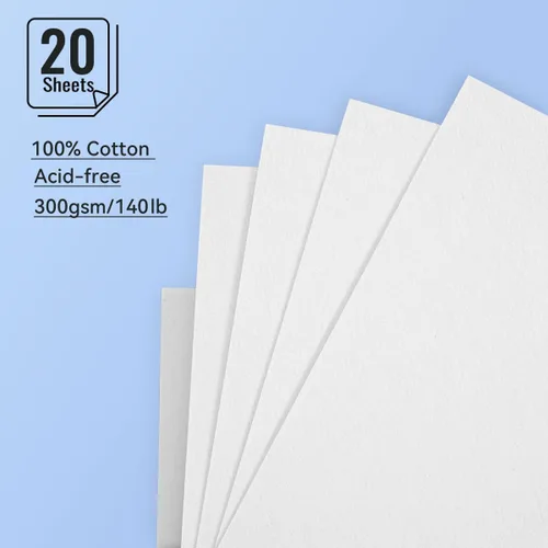 Miniatura 2 de Libro de bocetos de acuarela Lightwish, 100% algodón, sin ácidos, diario de acuarela, papel de acuarela de 300 gsm/140 lb prensado en frío