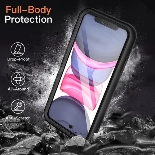 Miniatura 4 de JETech Funda para iPhone 11 de 6.1 pulgadas con protector de pantalla integrado antiarañazos, cuerpo completo de 360 grados, cubierta de teléfono