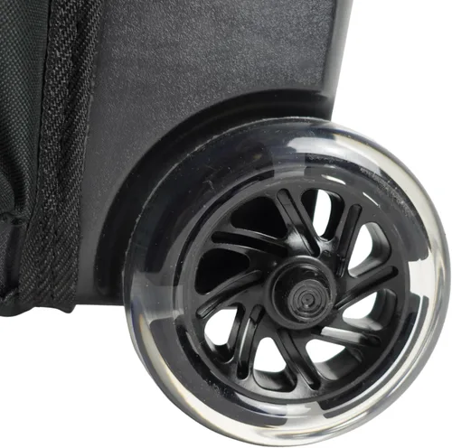 Miniatura 4 de ELITE Bolsa de bolos Deluxe de 2 bolas con ruedas lisas de 5 pulgadas, bolsillo grande para accesorios, compartimento para zapatos, mango extensible