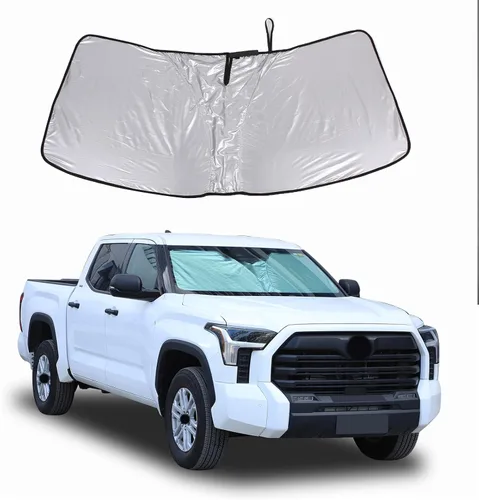 Miniatura 10 de Parasol para parabrisas para Toyota Tundra/Sequoia 2022-2024 para automóvil, reflector UV grueso, color plateado, protector para ventana delantera