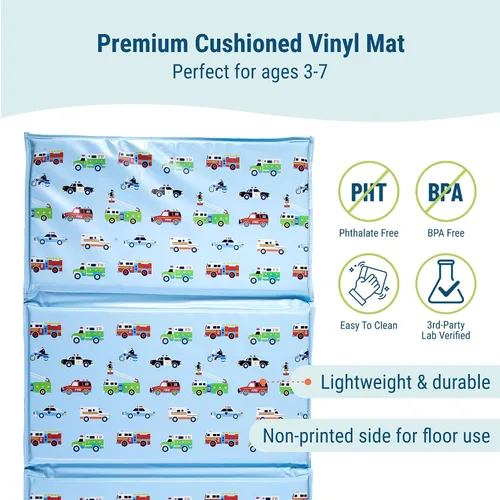 Miniatura 3 de Wildkin Alfombrilla de vinilo para siesta para niños, plegable, duradera, para guardería y preescolar