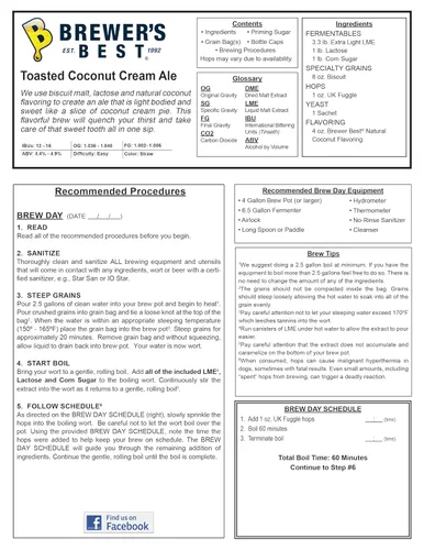 Miniatura 6 de Brewer's Best Kit de ingredientes de cerveza casera -5 galones (crema de coco tostada Ale)