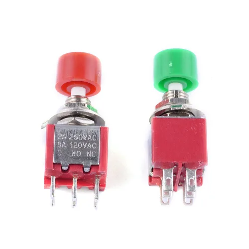 Miniatura 2 de CYT1105 - 6 pines AC 2A 250V/5A 120V 0.236 in 6 pines interruptor de botón momentáneo DPDT NO NC (paquete de 6)