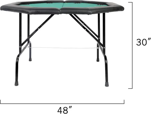 Miniatura 7 de Mesa de póquer plegable de casino mesas de póquer Texas Hold'em Mesa de póquer plegable, mesa de juego de mesa de fieltro con portavasos de plástico