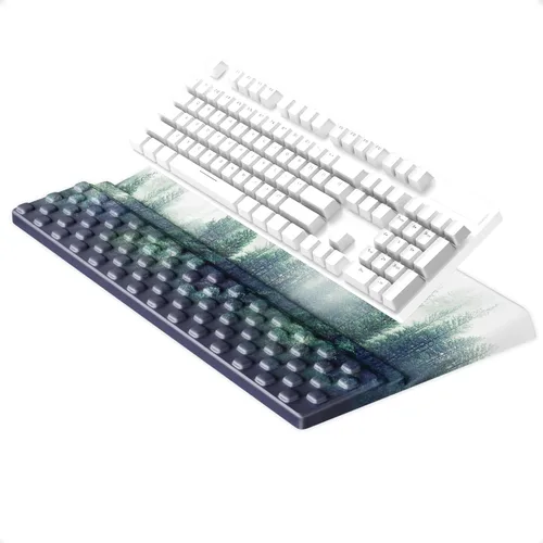 Miniatura 20 de Ospelelf Reposamuñecas para teclado, cómodo soporte ergonómico para teclado para oficina y hogar Rosa
