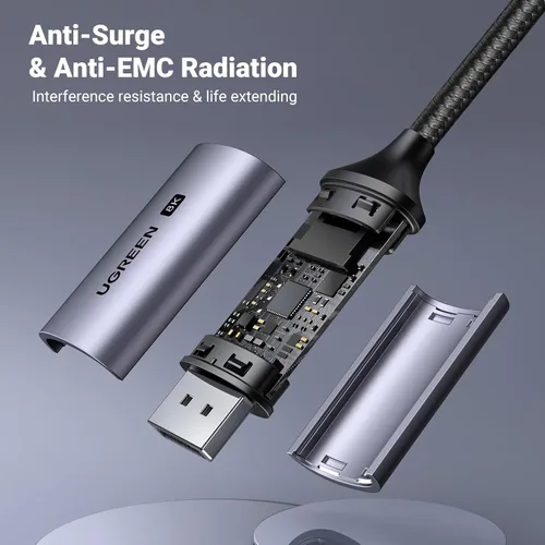 Miniatura 8 de UGREEN - Cable USB C a DisplayPort 1.4 8K@60Hz 4K@240Hz Unidireccional Thunderbolt 4/3 a DisplayPort Cord USB C a DP 32.4Gbps Compatible con iPhone