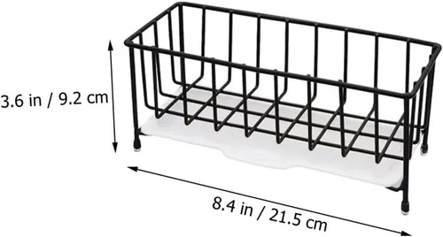 Miniatura 2 de Cesta de drenaje de esponja Fregadero de cocina Soporte de esponja Fregadero Escurridor de platos Estante de secado Estante de almacenamiento