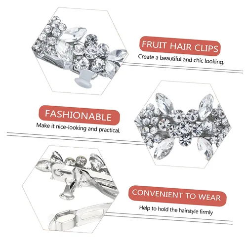 Miniatura 2 de Pasadores de pelo de cristal austriaco, pinzas de circón brillantes con diamantes de imitación, horquillas brillantes de moda nupcial para bodas