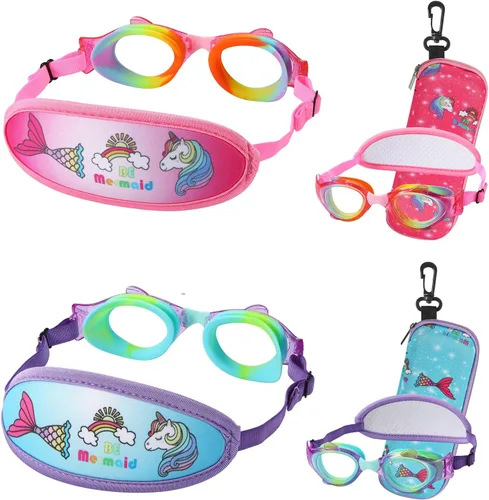 Miniatura 8 de Gafas de natación para niños de 2 a 6 años, gafas para niños sin jalar el cabello, gafas para niños con banda para la cabeza acolchada 1pk Kids