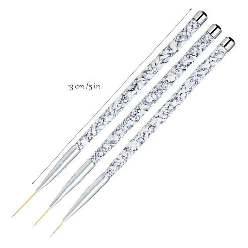 Miniatura 7 de Tbestmax Cepillo profesional para arte de uñas, pintura en gel UV, pinceles de uñas acrílicas, pinceles de rayas para trazos cortos, detalles