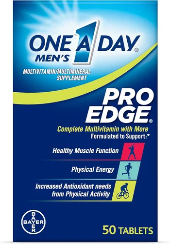 One A Day Multivitamínico Pro Edge para hombre, suplemento con vitamina A, C, D, E y zinc para apoyo a la salud inmunológica y magnesio para una
