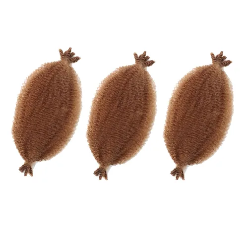 Miniatura 10 de Marley Twist - Cabello trenzado marrón Spring Twist de 18 pulgadas, cabello Marley para rastas suaves de imitación mariposa, cabello trenzado rizado