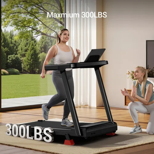 Miniatura 5 de LONTEK Cinta de correr inclinada al 15% con asas, 3 en 1, cintas de correr portátiles para el hogar y la oficina, cintas de correr plegables