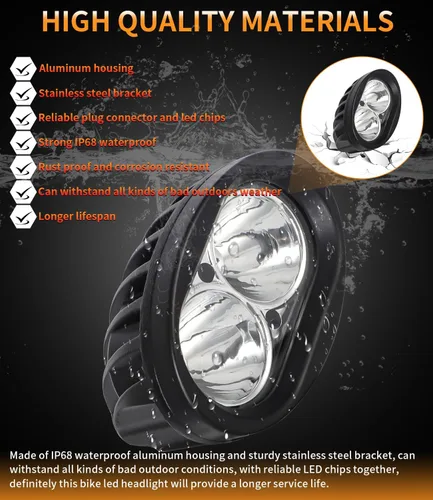 Miniatura 6 de E-Bike LED Headlight for Rad Power Bikes Mini Rover Expand Runner, High Output E-Bike LED Lights Head Light with Mounting Bracket and E-Bike Plug