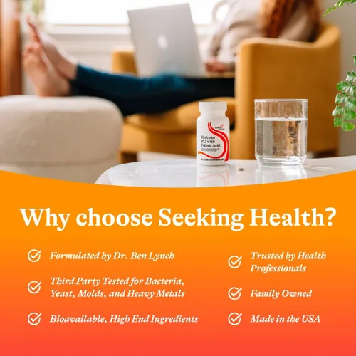 Miniatura 6 de Seeking Health Hydroxo B12 con ácido folínico - Suplemento con forma no metilada de folato - Complejo de vitamina B12 para apoyo de la salud