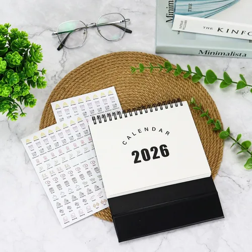 Miniatura 6 de Multibey Calendario de escritorio 2025-2026, calendario de escritorio pequeño abatible de 6.5 x 6.5 pulgadas, julio 2025-diciembre 2026, calendario