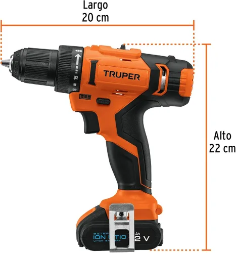 Miniatura 2 de taladro inalámbrico, batería de iones de litio, 12 V, 3/8