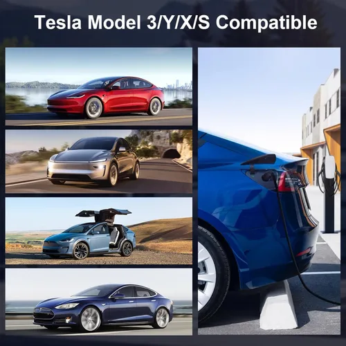 Miniatura 8 de 2025 Adaptador J1772 a Tesla Actualizado, Máx 80A 240V, Compatible con Modelo 3/S/X/Y, Soporta Carga AC Nivel 1 y 2, Funciona con Conectores J1772